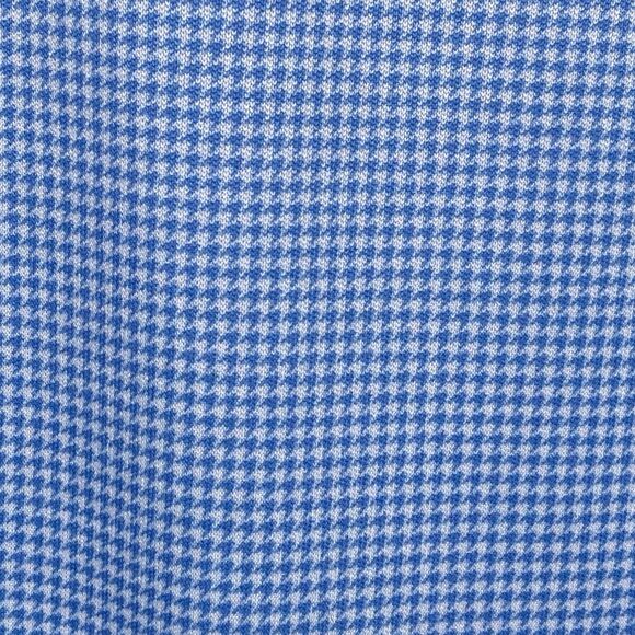 Collars & Co Polo Shirt Mens L Blue Houndstooth Relaxed Golf Dress Collar NWT - Picture 6 of 9